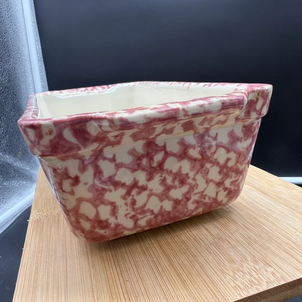 VTG Workshops Gerald E. Henn U.S.A. Roseville Spongeware Mini Loaf Pan Pottery